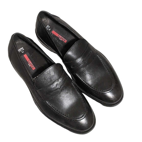 Lloyd of Germany Pete black leather loafer block heel slipper moccasin men's 8 - Picture 9 of 10